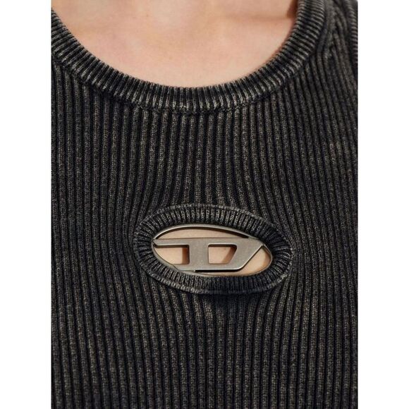 DIESEL Distressed Long Sleeve Mini Dress Women BLACK Dresses - Picture 5 of 8